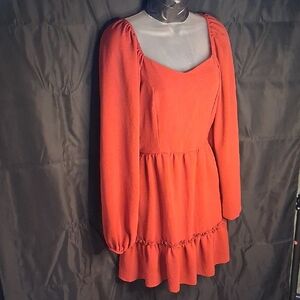 Red Long Sleeve Dress